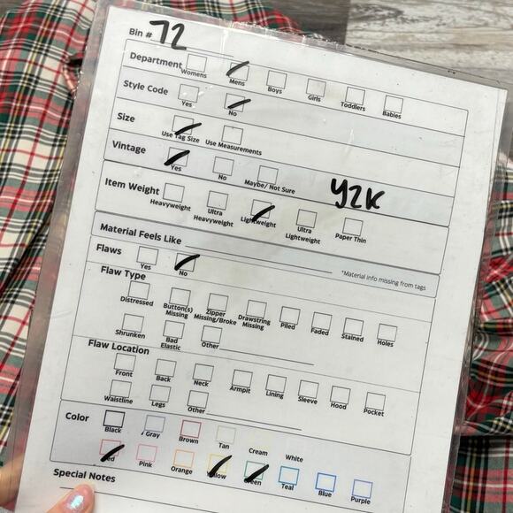 Vintage Y2K Ralph Lauren Blaire Red Green Tartan Plaid Mens XL Button Down Shirt - Picture 7 of 7